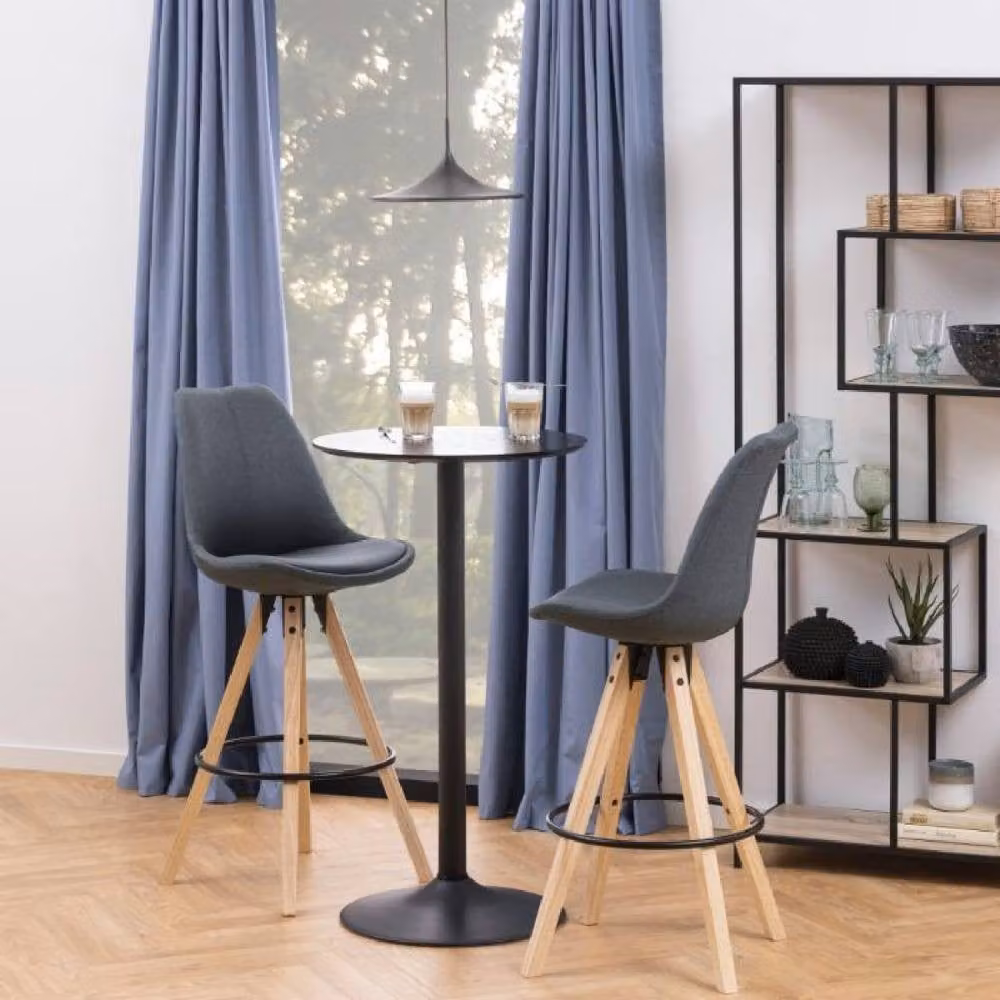 netfurniture Hampton Tall Round Bar Table with Black Ash Top and Matt Black Base – 5