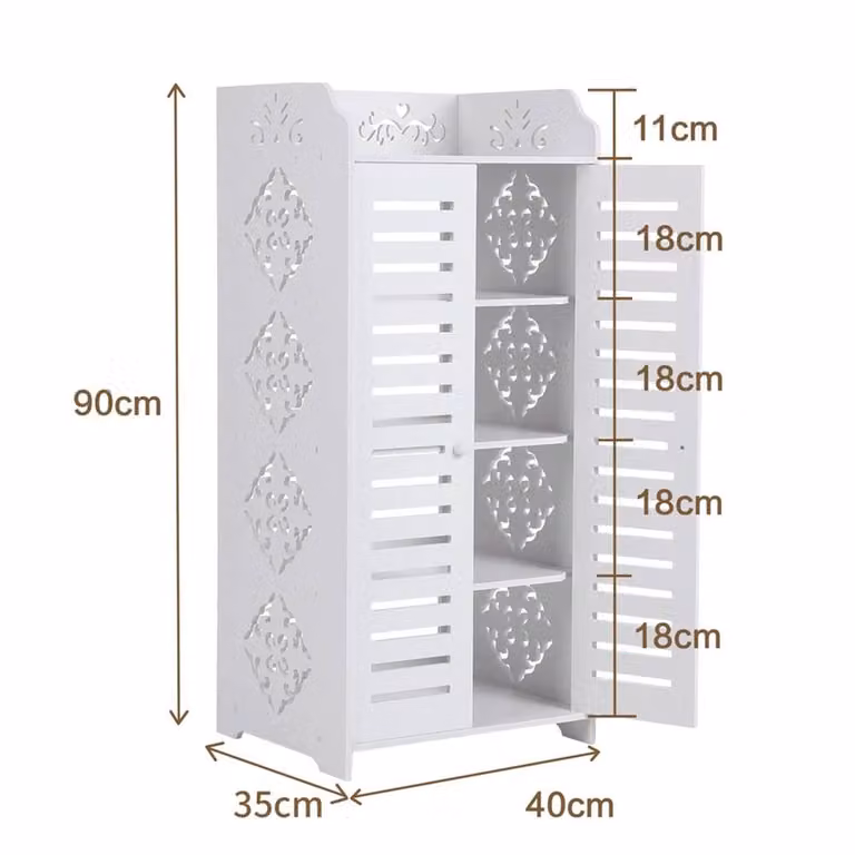 SPETLEK 5 Tier Wooden Shoe Rack Storage Shelf Organiser in White