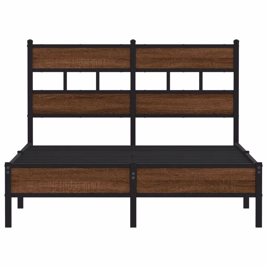 Berkfield Home Small Double Bed Frame in Brown Oak, W/D/H: 120 x 200 cm – 3
