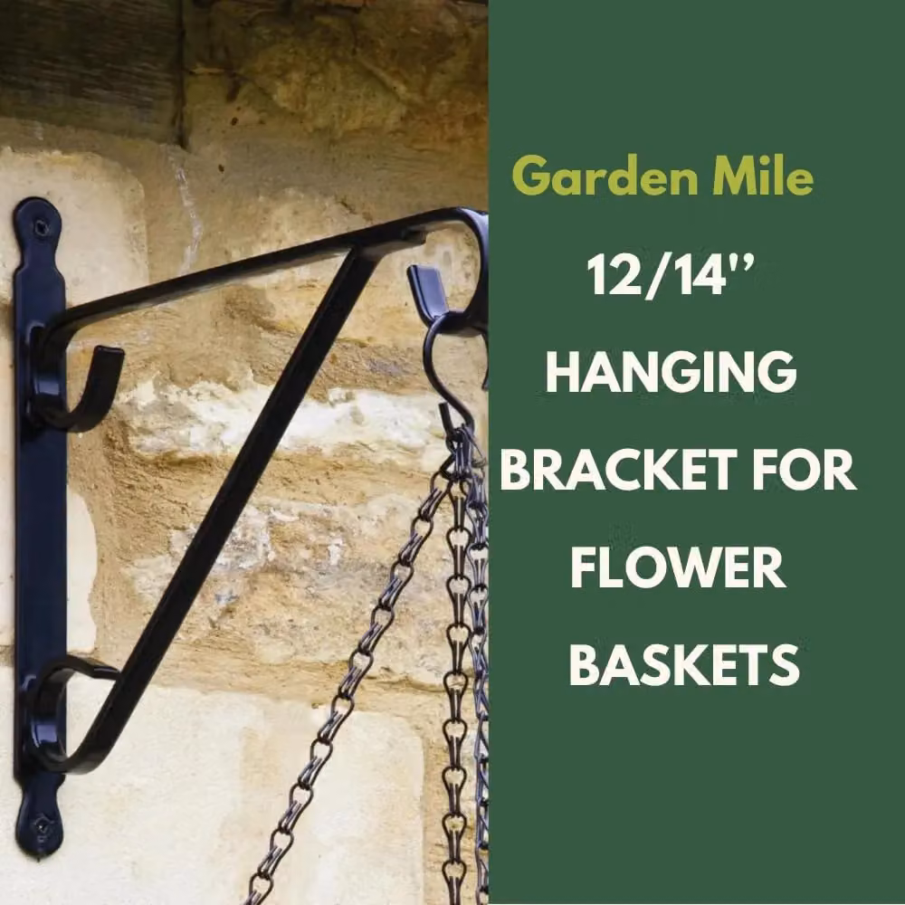 Marco Paul Metal Hanging Basket Bracket for 12 to 14 inch Baskets, Black – 3
