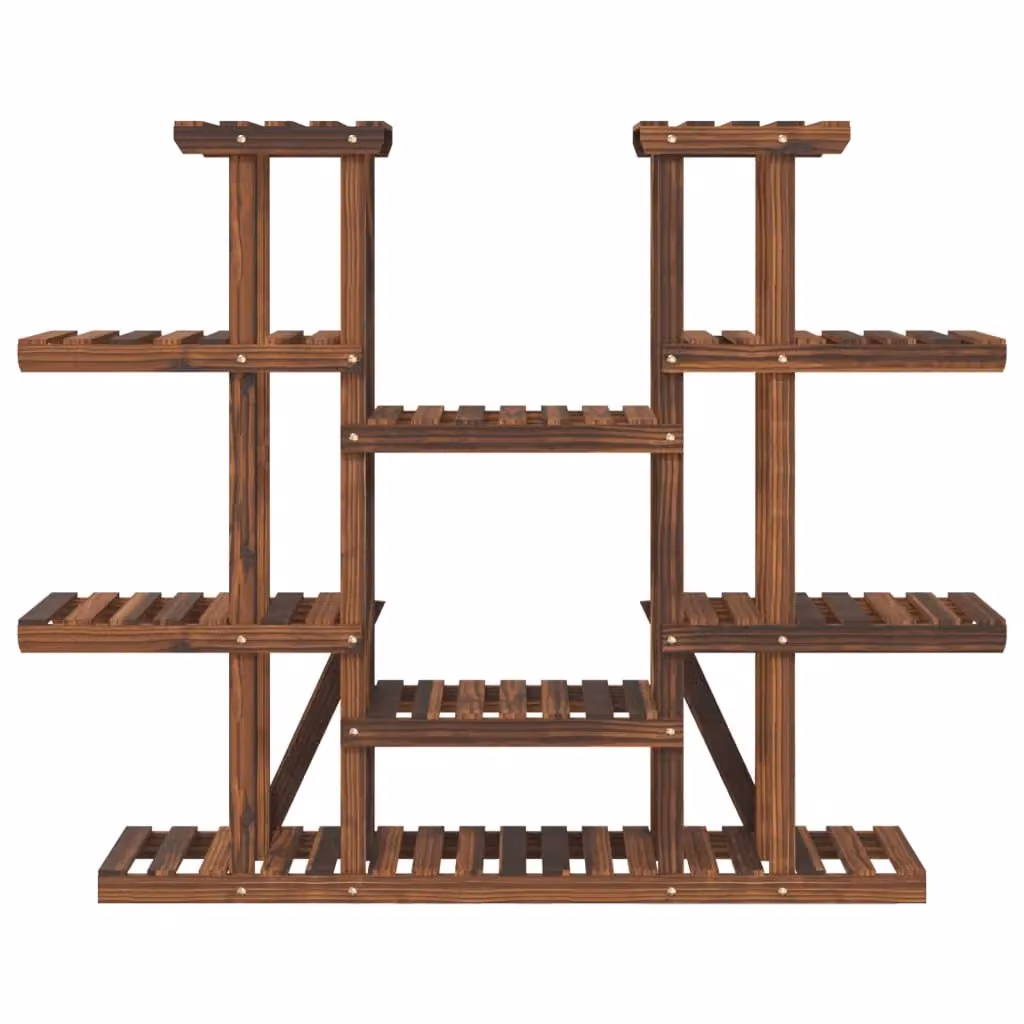 Berkfield Home Retro Solid Wood Flower Stand, Brown, W/D/H: 110 x 25 x 110.5 cm – 4