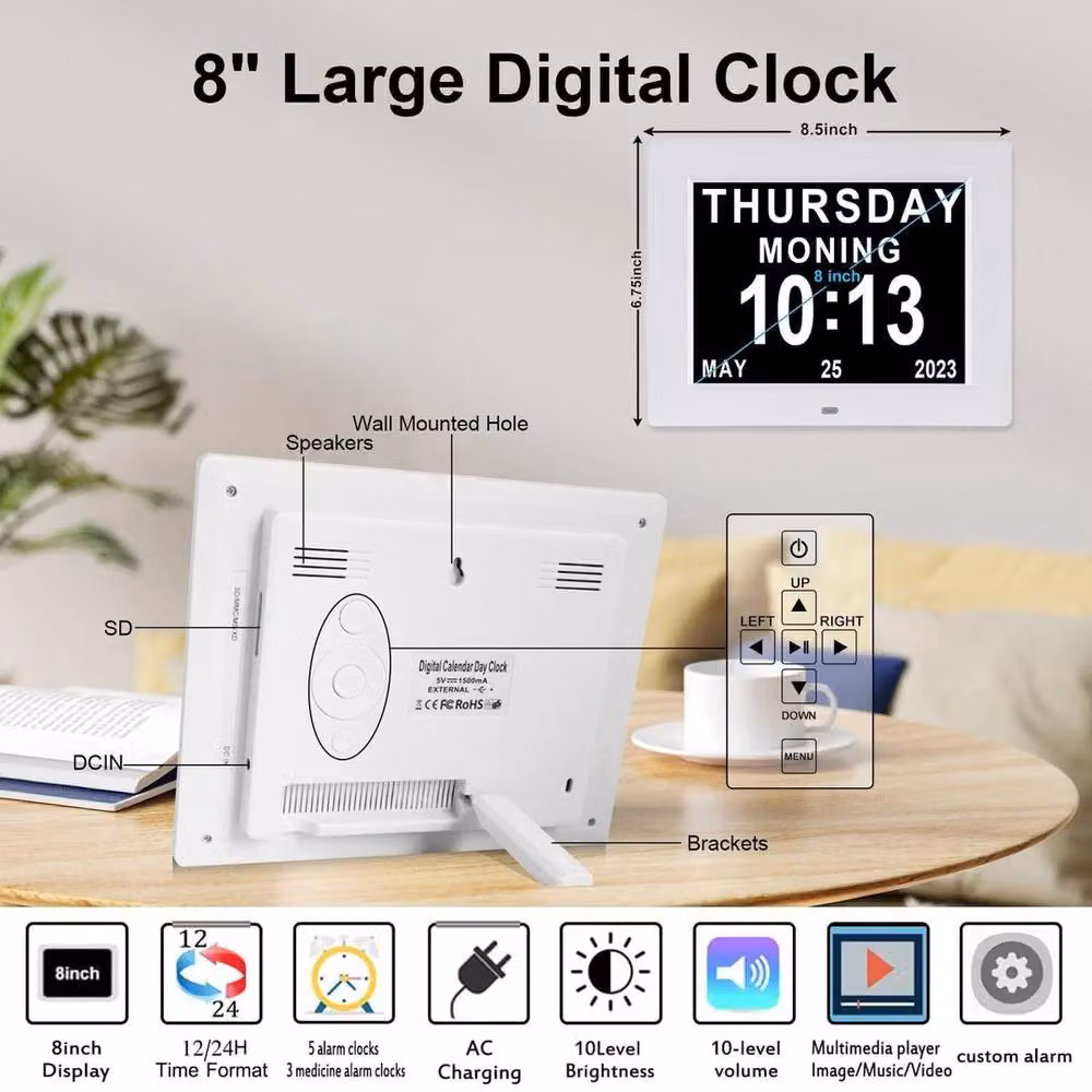 PAWNORA LED Electric Digital Alarm Clock in White – 4