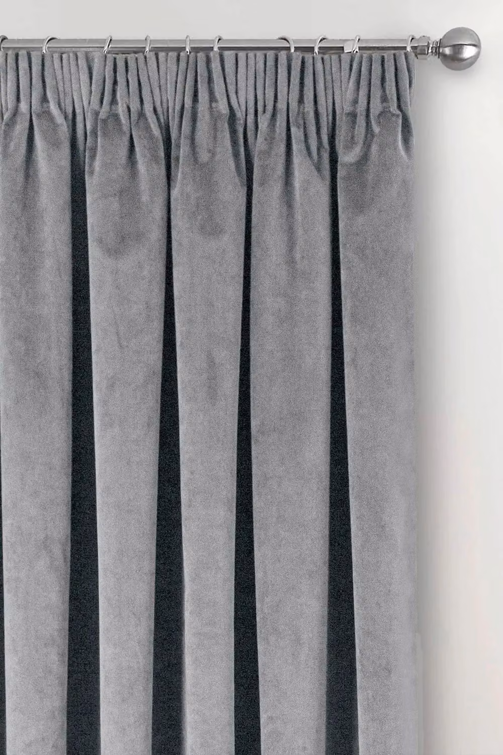 Enhanced Living Grey Velvet Blackout and Thermal Insulating Pair of Curtains with Tape Top, Width: 168 cm, Drop: 137 cm – 2