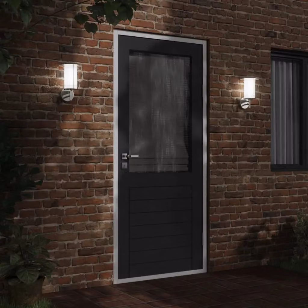 Berkfield Home Set of 2 Silver Stainless Steel Outdoor Wall Lights – 2