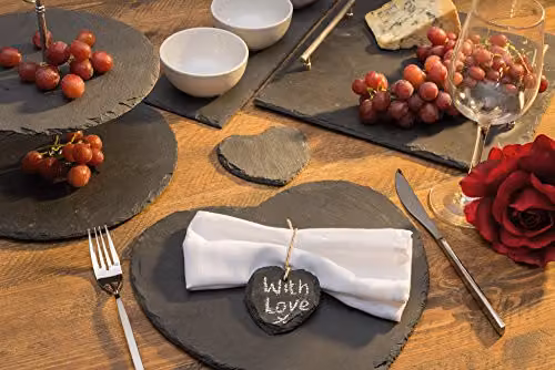 Creative Tops Naturals Set of 4 Square Slate and Cork Coasters in Black and Grey – 2