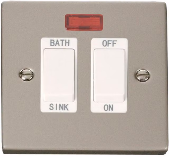 SE HOME White and Silver 20A DP Sinkbath Surface Switch with Plate