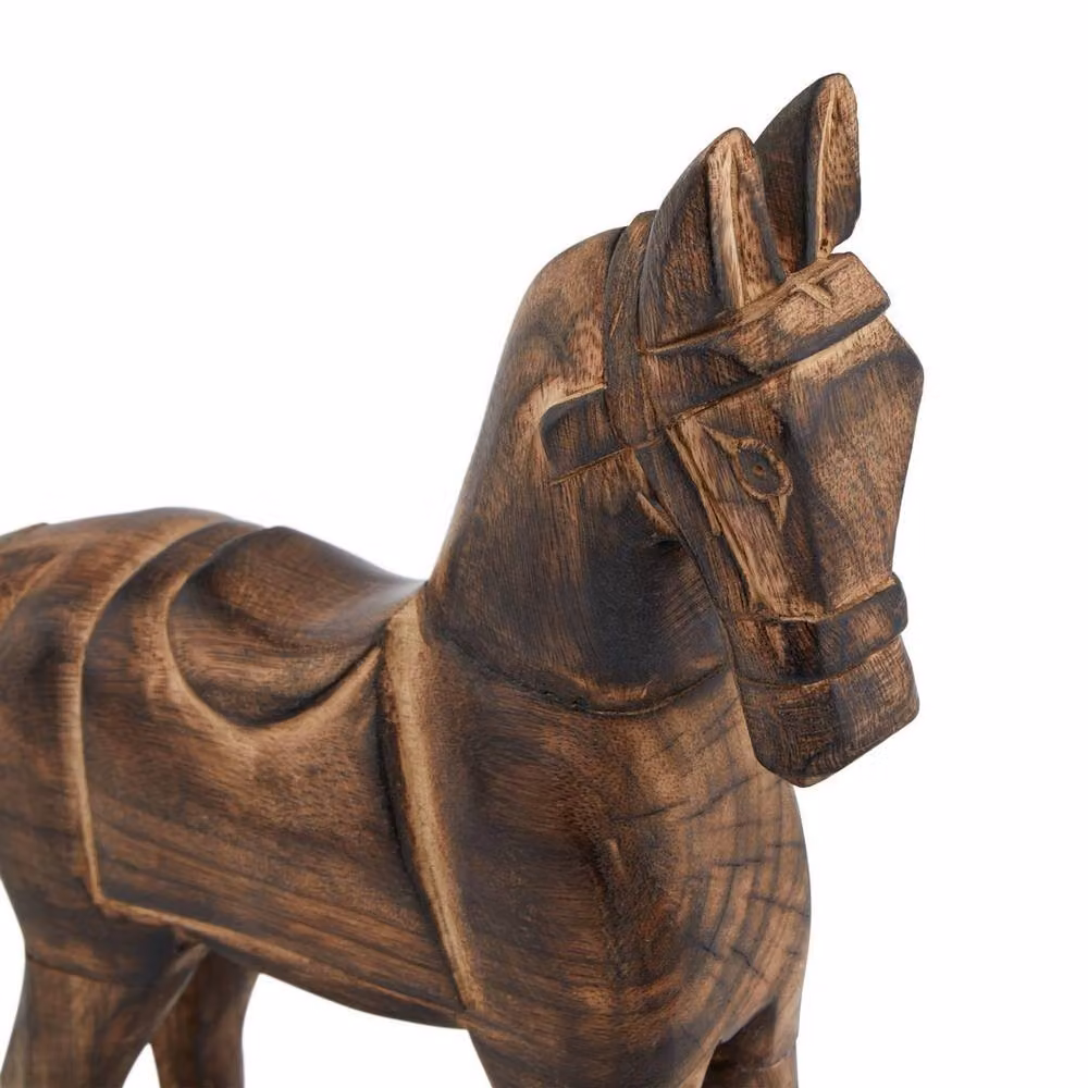Lemon Pavilion Furniture and Decor Natural Wood Rocking Horse, Brown, W25 x D8 x H32 cm – 2