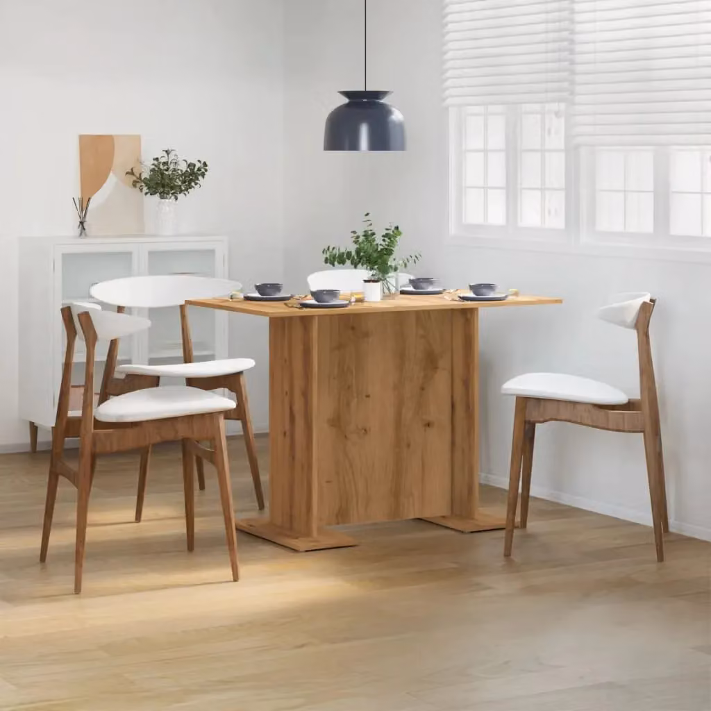 Berkfield Home Artisan Oak Dining Table in Brown, W/D/H: 110 x 60 x 75 cm – 2