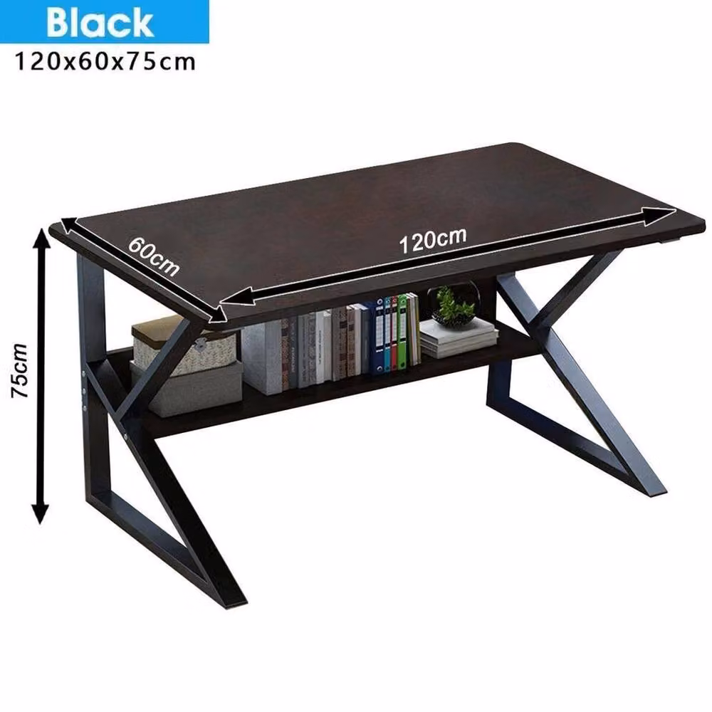 SPETLEK Black Computer Desk and Laptop Table with Metal X-Frame Design – 2