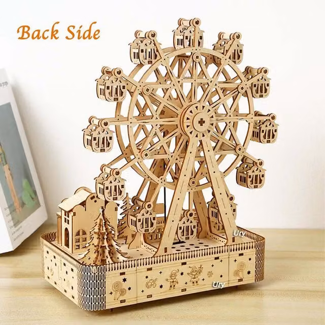 Syntego 3D Ferris Wheel Puzzle for Children in Beige and Orange