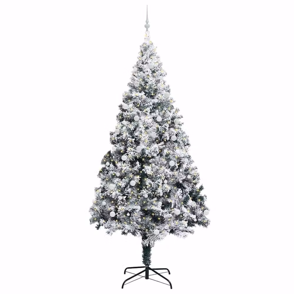 Berkfield Home White PVC Christmas Tree with 300 LEDs and Stand, Height: 300 cm – 3