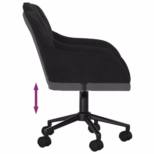 vidaXL Set of 2 Modern Black Velvet Swivel Dining Chairs W/D/H: 55 x 59.5 x 77 cm – 5
