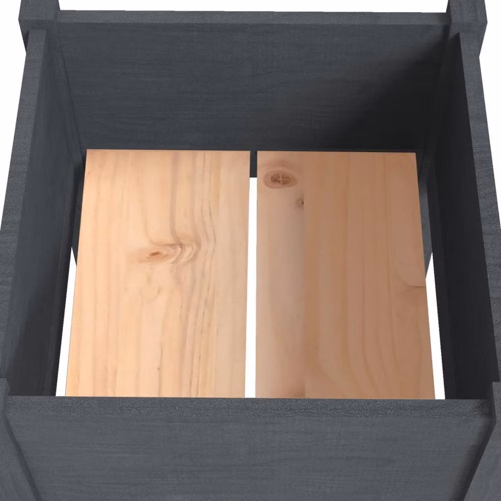 Berkfield Grey Wooden Raised Bed Garden Planter, W/D/H: 40 x 40 x 70 cm – 4