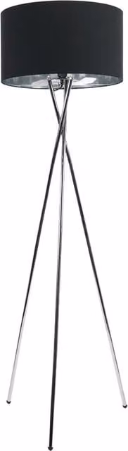 ValueLights Camden Chrome Tripod Floor Lamp in Silver and Black
