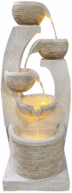 Tranquility Harmony Falls Grey Resin Cascade Tabletop Water Feature