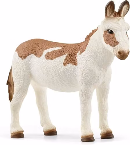 Schleich Farm World American Spotted Donkey Figure in Grey and White