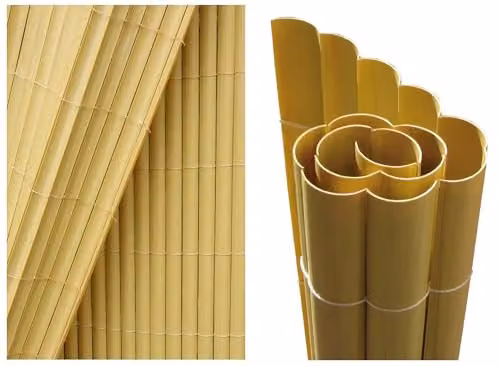 Primrose Artificial Split Bamboo Privacy Garden Fence Screening Roll in Beige and Brown – 2