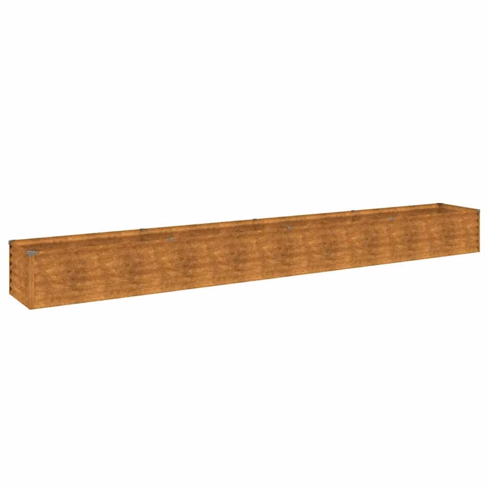 Berkfield Home Garden Raised Bed in Brown Corten Steel, W: 386 cm, D: 50 cm, H: 36 cm – 2