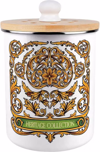Purely Home French Nouveau Metal Food Waste Caddy with Flip Lid, 2 l, Gold