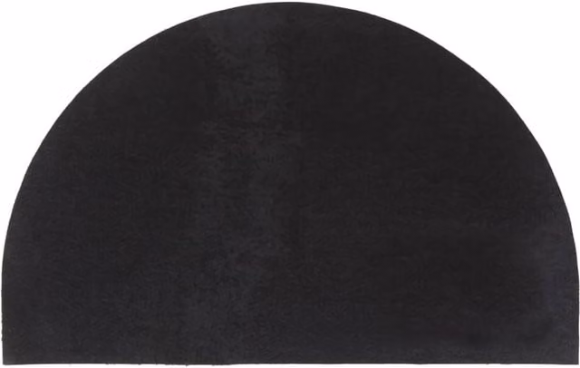 Berkfield Home Black Half Round Tufted Coir Door Mat W: 80 cm, D: 50 cm