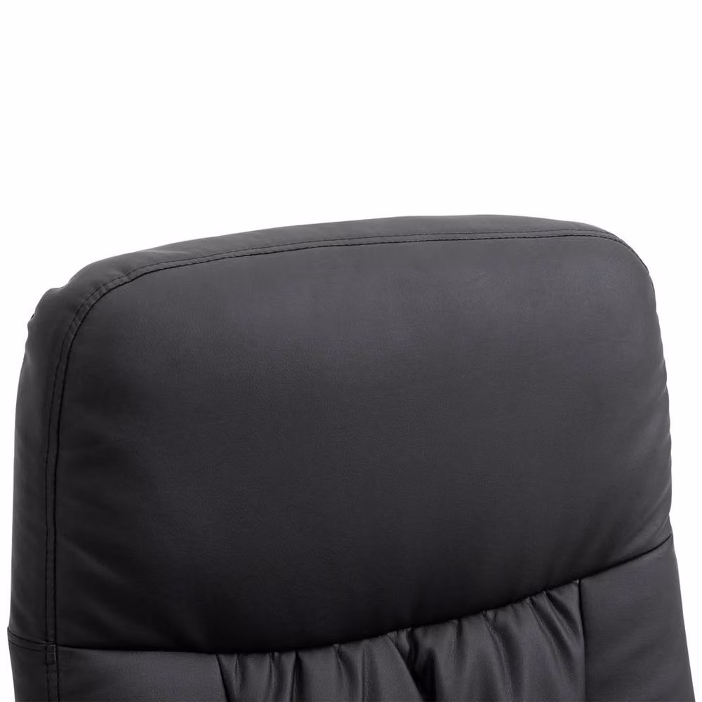 FORGEVIO Black PU Leather Swivel Recliner Armchair with Matching Footrest – 4
