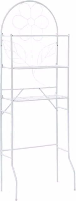 Berkfield Home White Metal Wall Mounted Toilet Rack, W/D/H: 60 x 33 x 174 cm