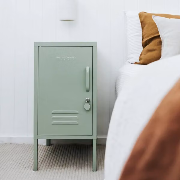 Mustard Made The Shorty To The Left Freestanding Metal Storage Cabinet in Sage Green, W/D/H: 46 x 35 x 72 cm – 2