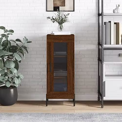 vidaXL Brown Oak Sideboard in Engineered Wood W/D/H: 34.5 x 34 x 90 cm – 2