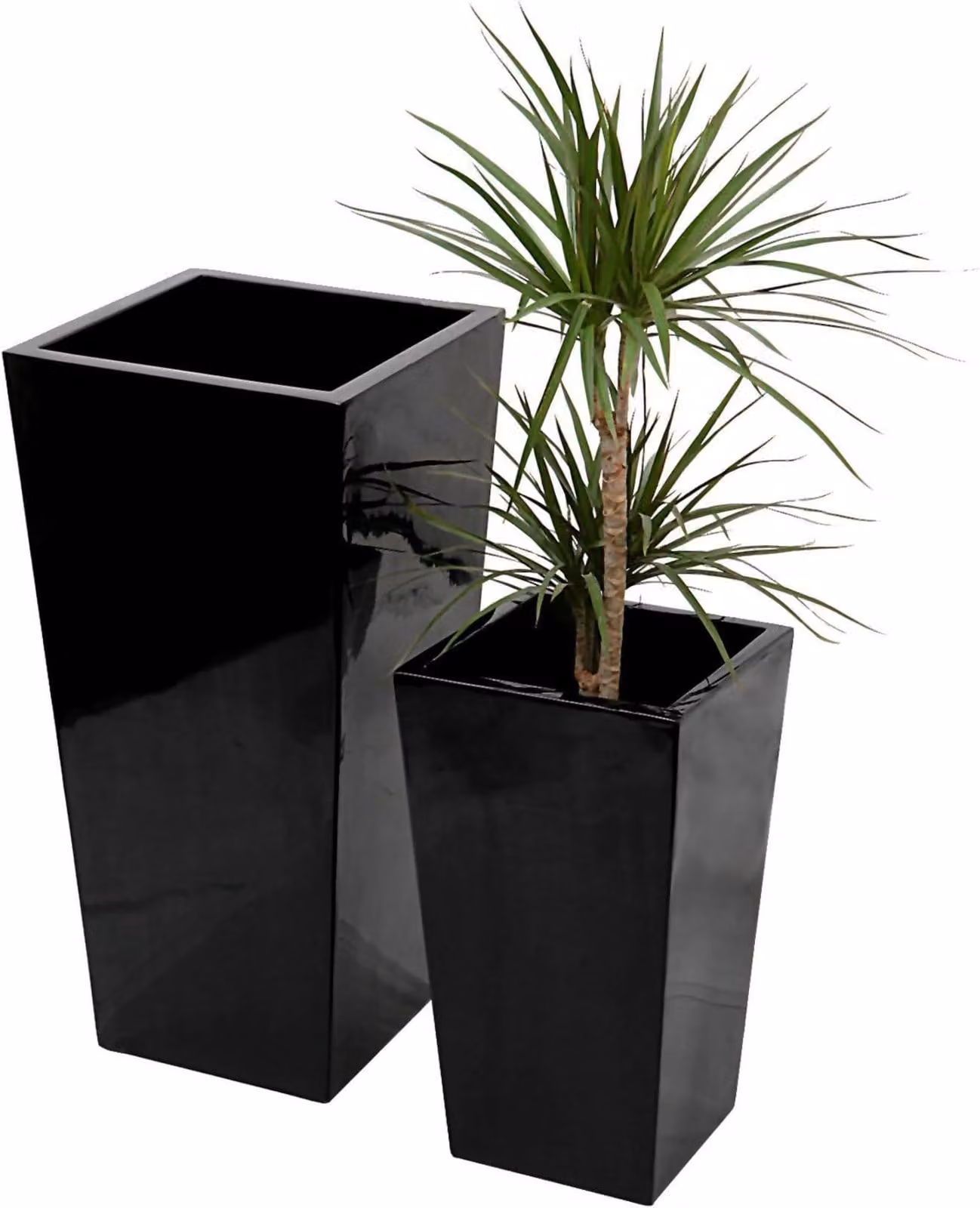 Primrose Black Gloss Tall Flared Square Fibreglass Planter H: 90 cm, W: 40 cm – 11