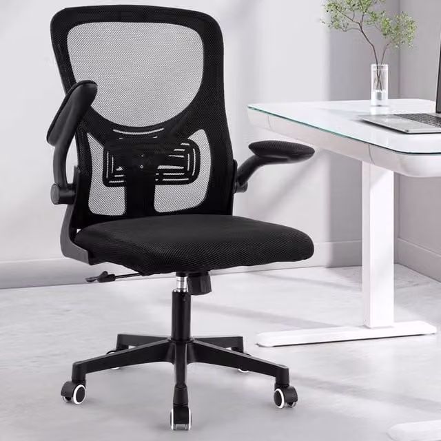 Kelvenix Black Fabric Massage Office Chair with 2-Point Massage and Swivel Function – 1