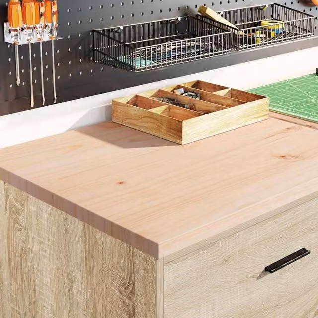 Berkfield Home Durable Garage Storage Cabinet in Sonoma Oak Light Tan, Solid Wood Pine, W/D/H: 60 x 51 x 85 cm