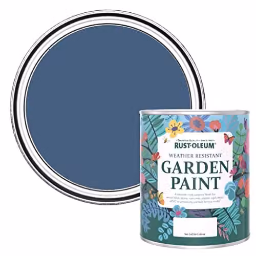 Rust-Oleum Blue Mould Resistant Garden Paint in Matt Finish, Ink Blue, 750ml – 1