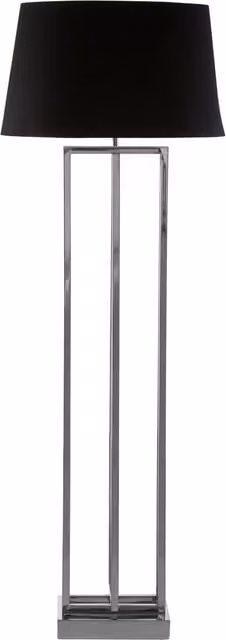 Fifty Five South Skye Rectangular Floor Lamp in Silver and Black