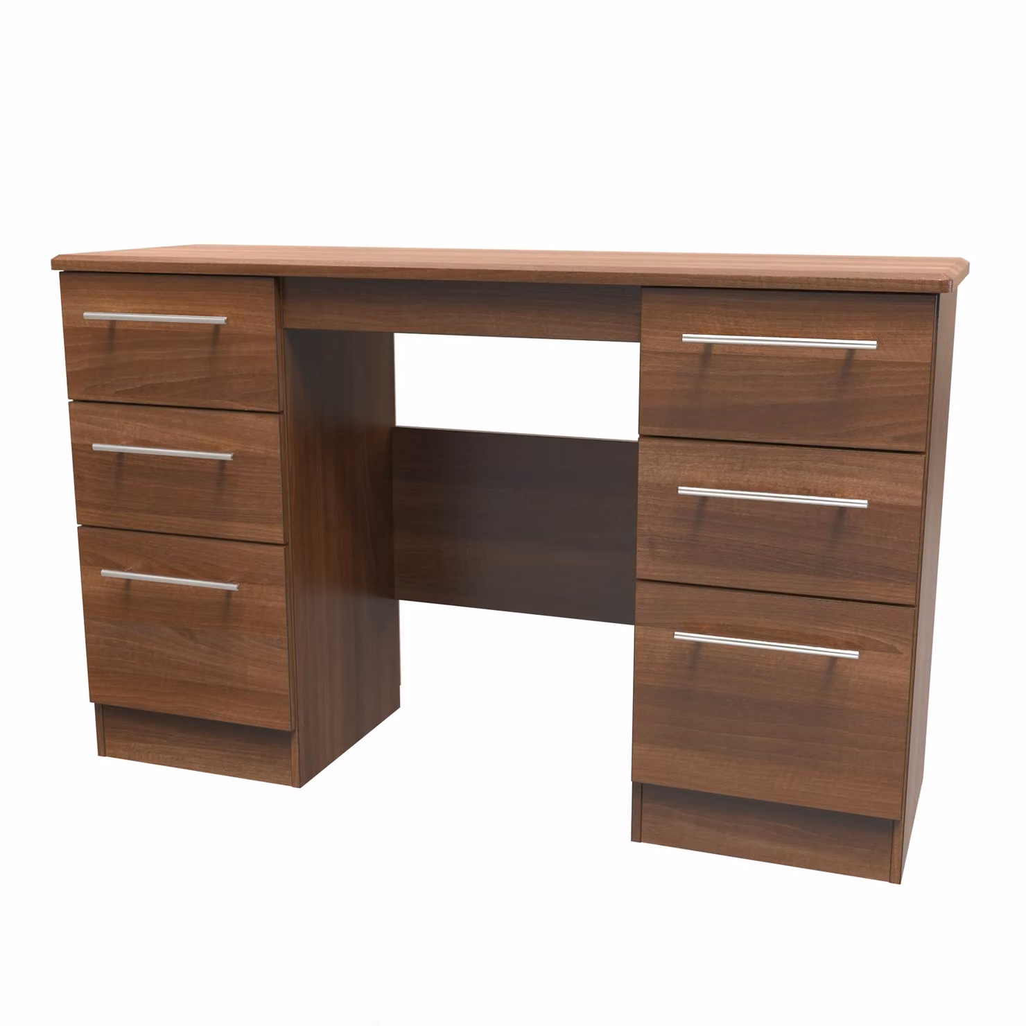 2 U Carlton 6 Drawer Kneehole Desk in Walnut – 2