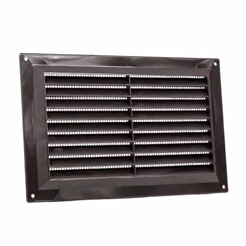 Map Brown Plastic Adjustable Air Vent Grille with Flyscreen Cover – 1