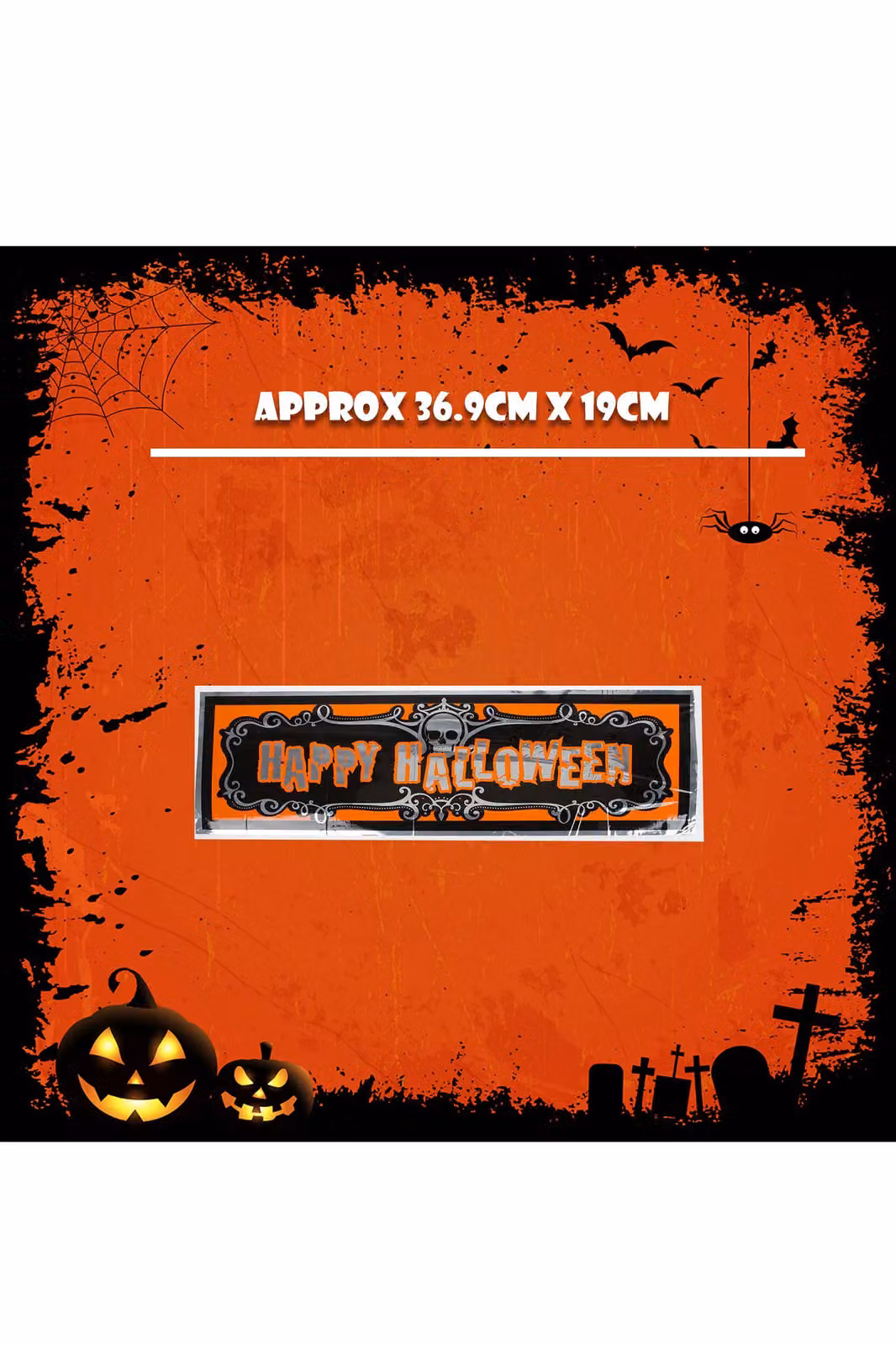 VFM e-Store Halloween Happy Trick or Treat Hanging Banner, 2 Pack, Orange and Multicolour, Width: 90 cm – 2