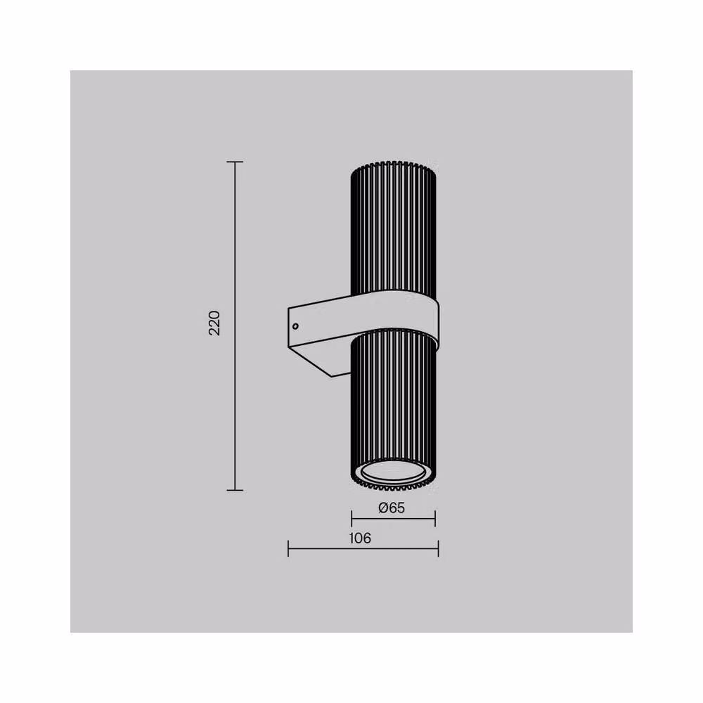 Netlighting Dynamics Modern Up & Down Wall Lamp in Black with White Glass Shade and 2xGU10 Sockets – 2