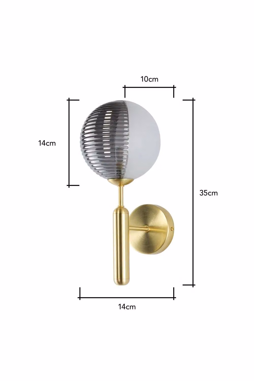BHS Lighting Emile Gold Wall Light with Glass Sphere – 2