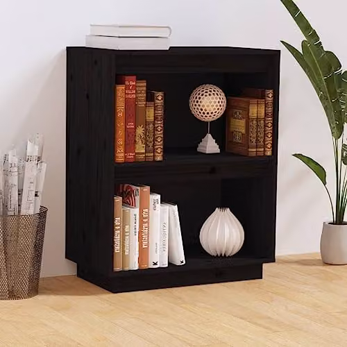 vidaXL Black Solid Wood Pine Console Cabinet W/D/H: 60 x 34 x 75 cm – 2