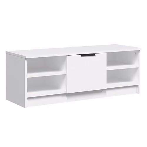 vidaXL Modern White TV Cabinet in Engineered Wood W/D/H: 102 x 35.5 x 36.5 cm