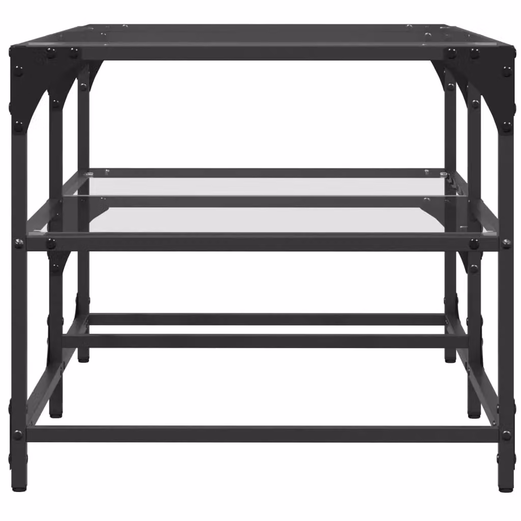 Berkfield Home Coffee Table with Transparent Glass Top and White Steel Frame, W: 98.5 cm, D: 50 cm, H: 45 cm – 3