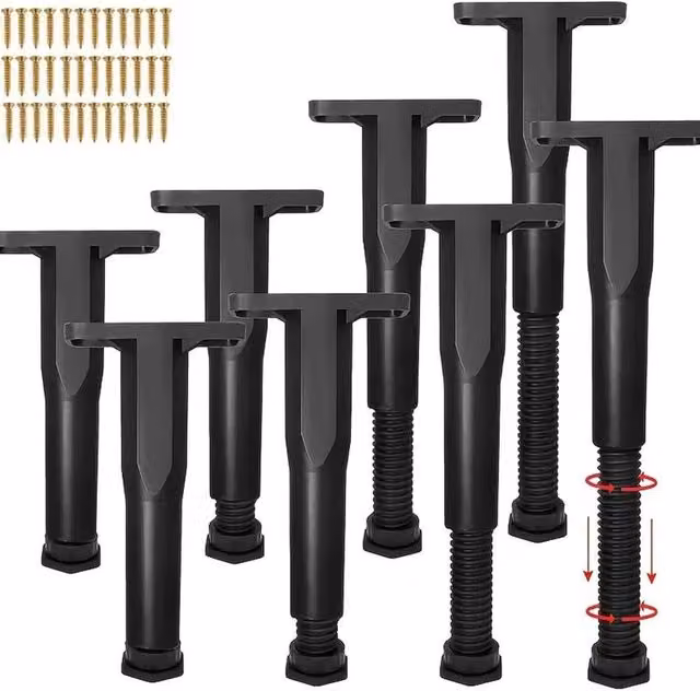 FLAVORA Bed Centre Frame Slat Support Feet in Black, W: 52 cm – 1