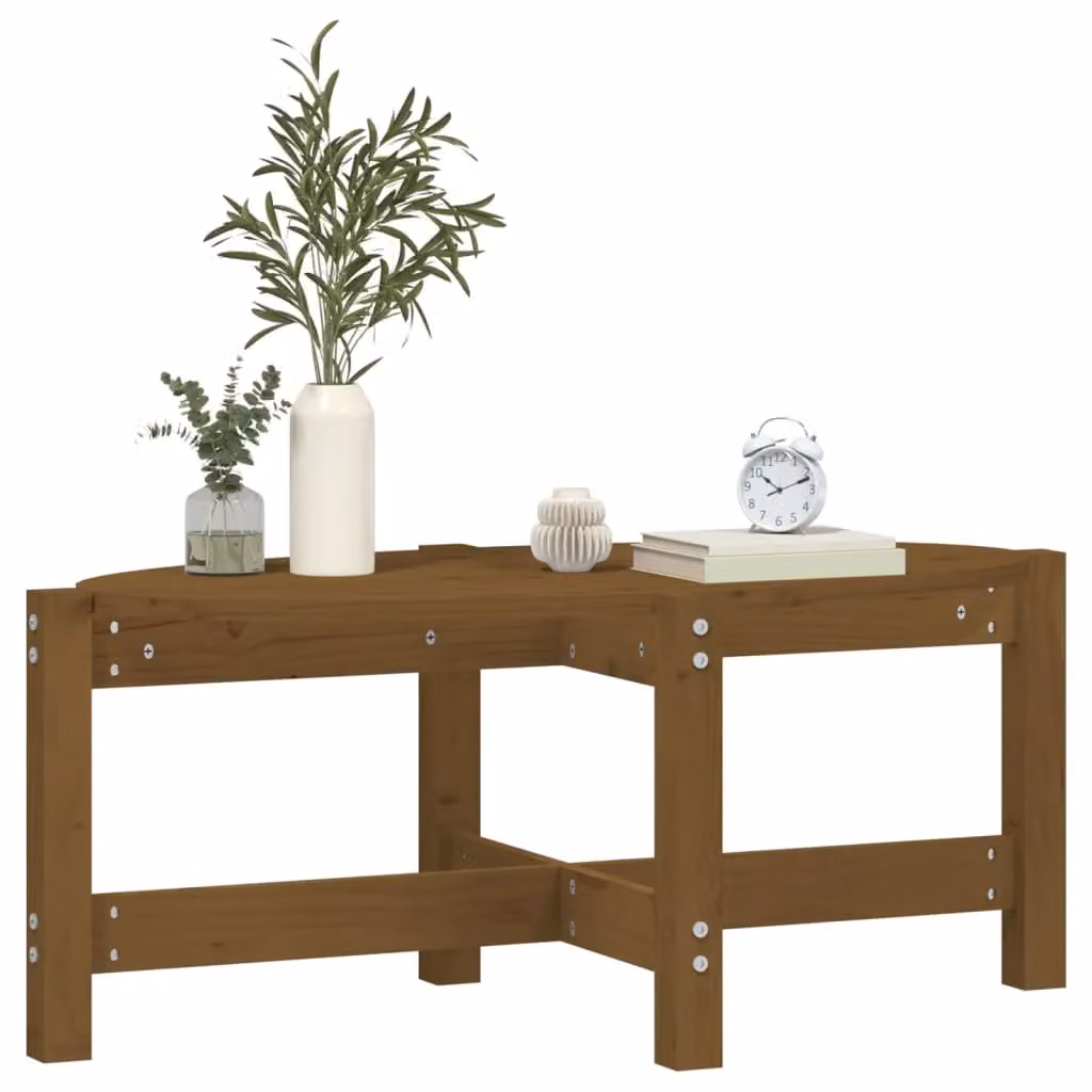 Berkfield Home Rustic Rectangular Coffee Table in Honey Brown Solid Pine, W: 87 cm, D: 48 cm, H: 35 cm – 3