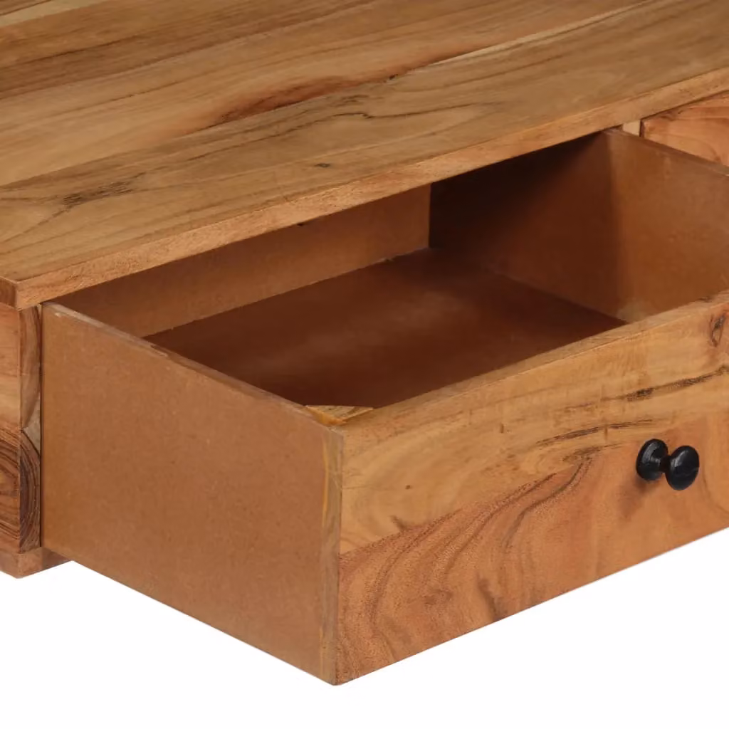 Berkfield Home Wall Mounted Writing Desk in Brown Solid Acacia Wood, W/D/H: 90 x 40 x 170 cm – 3