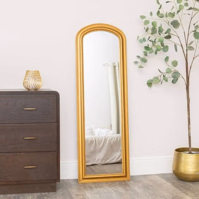 Melody Maison Antique Gold Full Length Leaner and Wall Mirror, W: 47 cm, H: 142 cm – 1