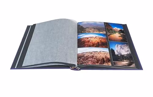 Exacompta 1 Japan Book Photo Album with 300 Photo Capacity and 60 Black Pages, Purple Textile Effect Paper Cover, W: 29 cm, H: 32 cm – 3