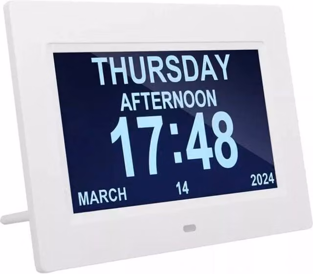 KORVIXA 7 inch Large Dementia Clock in White – 1