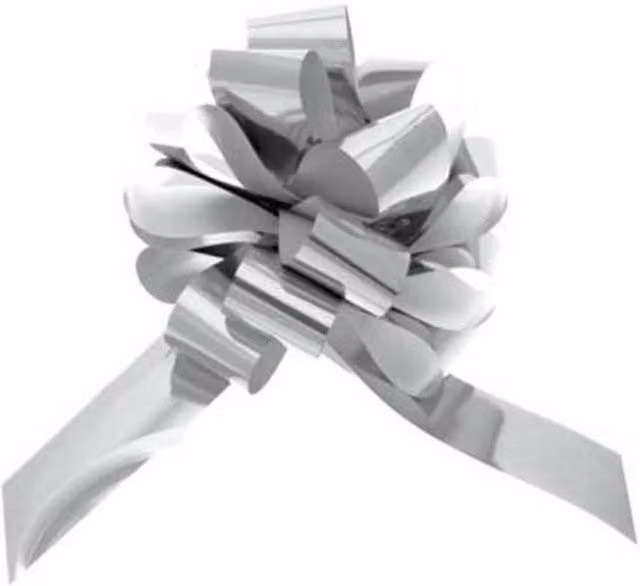 KDMD Silver Metallic Pull Bow 31mm Party Decoration