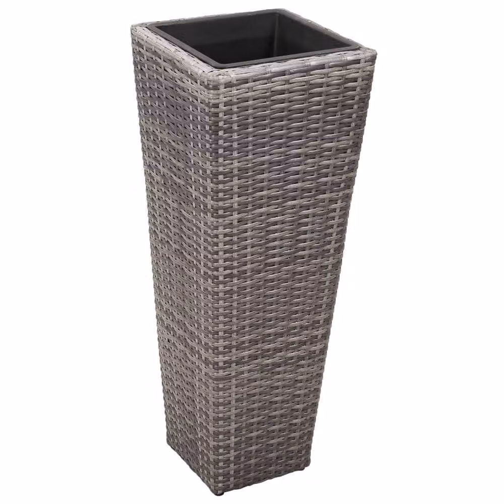 Berkfield Home Garden Grey Poly Rattan Raised Beds, 3 Piece Set – 3
