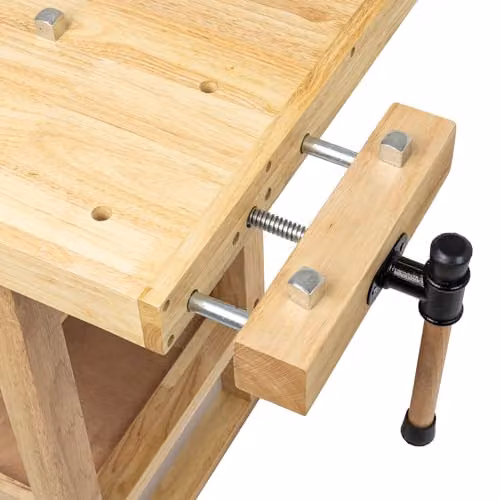 SIP Professional Hardwood Workbench in Brown with 4 Drawers and Vice, 100kg Capacity – 2